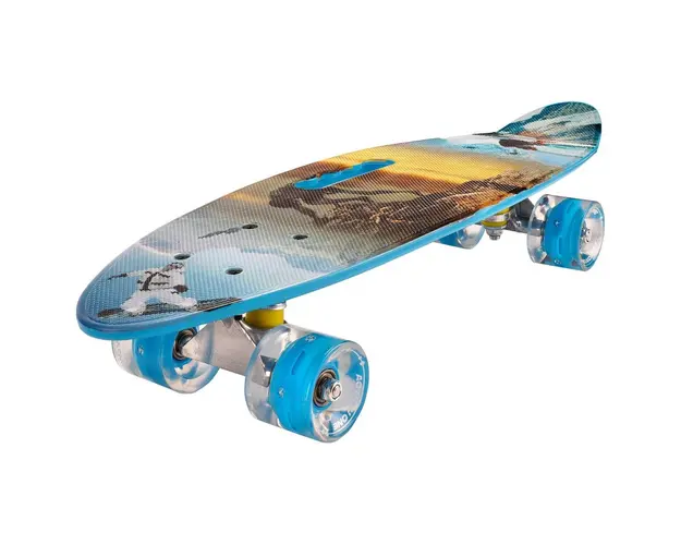 Penny board portabil Action One, ABEC-7 PU, Aluminiu, Truck happy seaside