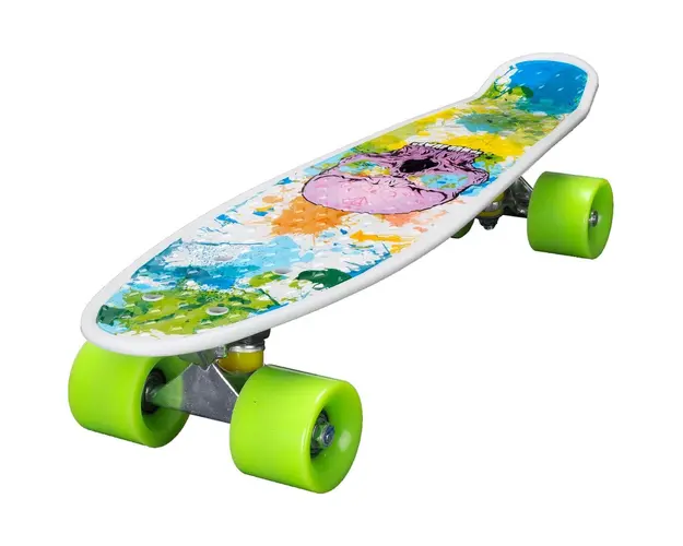 Penny board Action One, 22 ABEC-7 PU, Aluminium Truck, Pink Skull