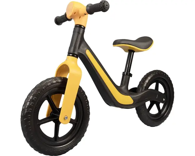 Bicicleta fara pedale cu lumini si muzica Rider, Action One, 12 inch, Negru-Portocaliu