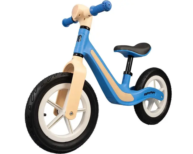 Bicicleta fara pedale cu lumini si muzica, Action One Toddler, roti gonflabile de cauciuc, 12 inch, Blue