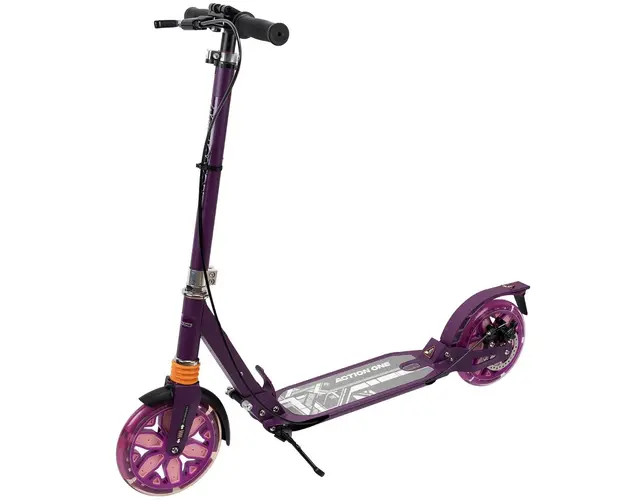 Trotineta Action One Desire, cu doua amortizoare si frana pe disc, Mov
