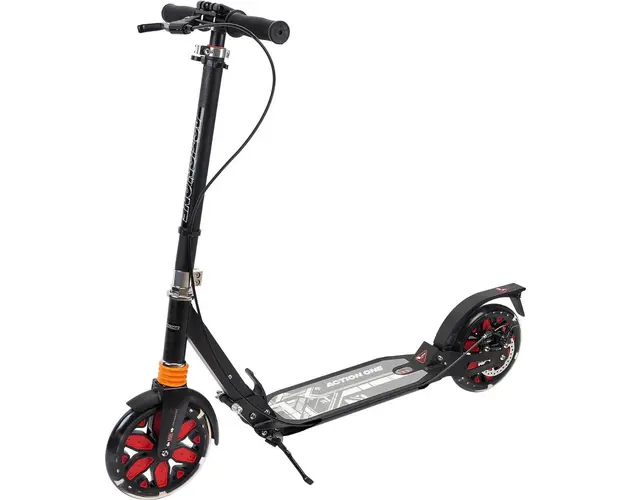 Trotineta Action One Desire, cu doua amortizoare si frana pe disc, Negru