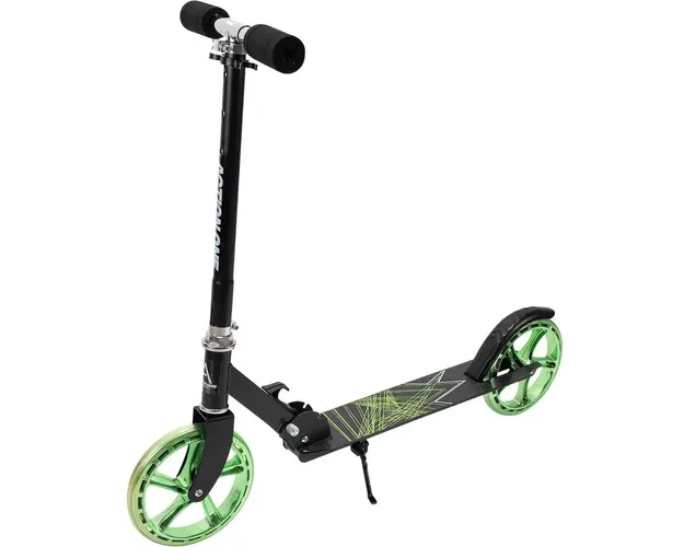 Trotineta pliabila, Action One Flow, cu cric si roti 200 mm, Verde-Negru