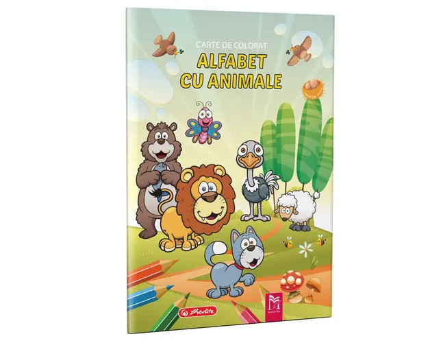 Carte de colorat A4, Herlitz, Alfabet cu animale, 16 pagini