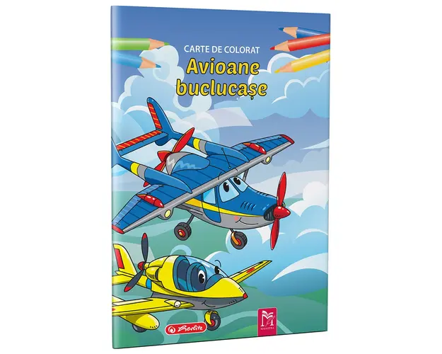 Carte de colorat A4, Herlitz, Avioane buclucase, 16 pagini