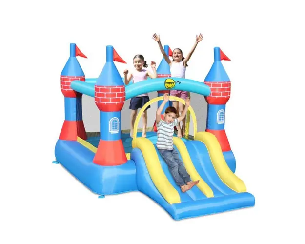 Saltea gonflabila Happy Hop, Castel cu tobogan dublu