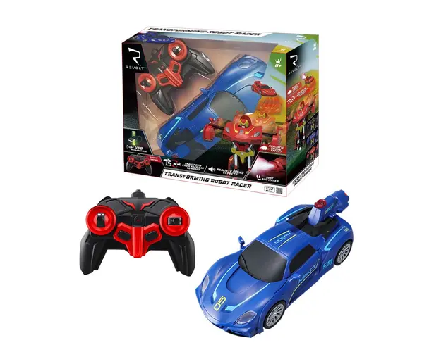 Masinuta transformabila cu telecomanda Revolt Robot Racer, Albastru