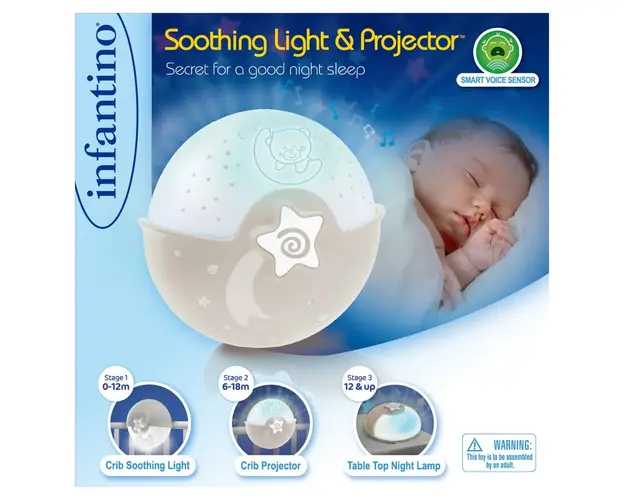 Lampa de veghe cu proiectie, Infantino, Bej 