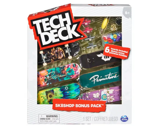 Set 6 mini placi skateboard, Tech Deck, Bonus Pack, 20136706