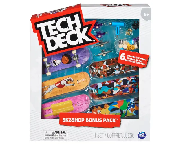 Set 6 mini placi skateboard, Tech Deck, Bonus Pack, 20136707
