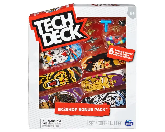 Set 6 mini placi skateboard, Tech Deck, Bonus Pack, 20136708