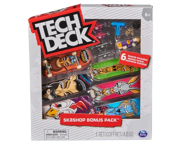 Set 6 mini placi skateboard, Tech Deck, Bonus Pack, Finesse, 20140842