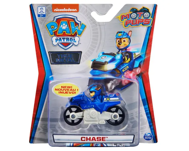 Masinuta cu figurina Paw Patrol True Metal, Chase, 20127775
