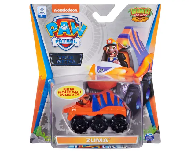 Masinuta cu figurina Paw Patrol True Metal, Zuma, 20124749