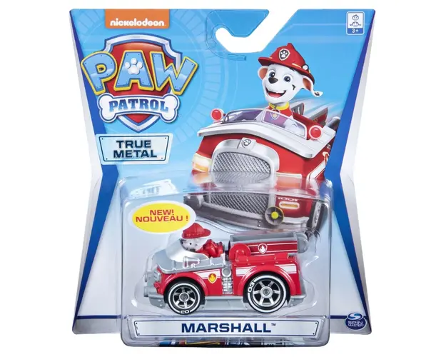 Masinuta cu figurina Paw Patrol True Metal, Marshall 20115875