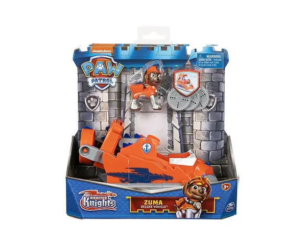 Set masinuta cu figurina, Paw Patrol, Rescue Knights Zuma, 20133701