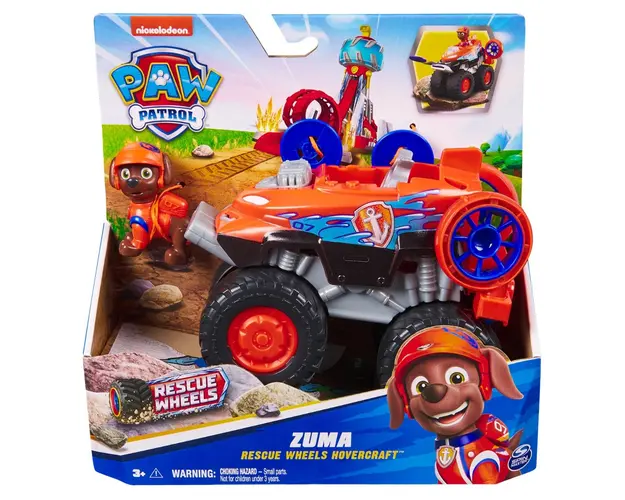 Masinuta cu figurina, Paw Patrol, Rescue Wheels Hovercraft, Zuma, 20145825