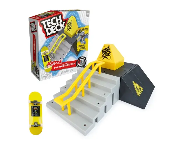Set mini skateboard cu rampa, Tech Deck, Almost Pyramid Shredder, 20141008