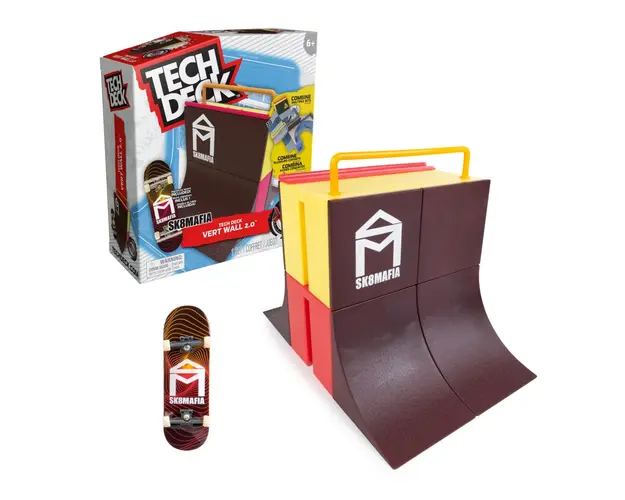 Set mini skateboard cu rampa, Tech Deck, Sk8Mafia Vert Wall 2, 20141010
