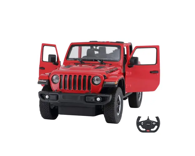Masina cu telecomanda Rastar Jeep Wrangler, RC, 1:14, Rosu