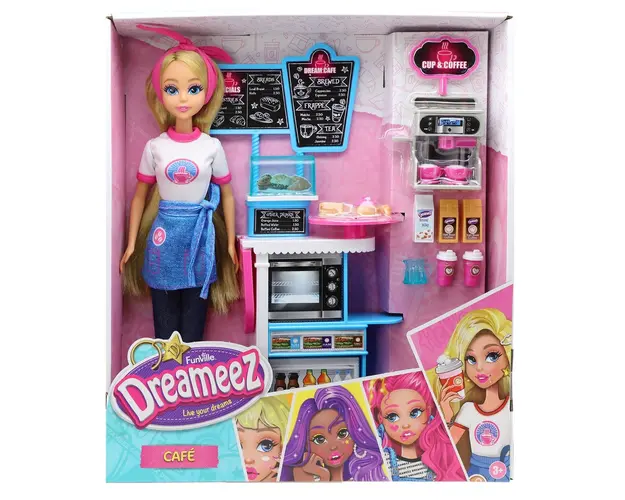 Set de joaca papusa cu accesorii, Dreameez, Cafenea