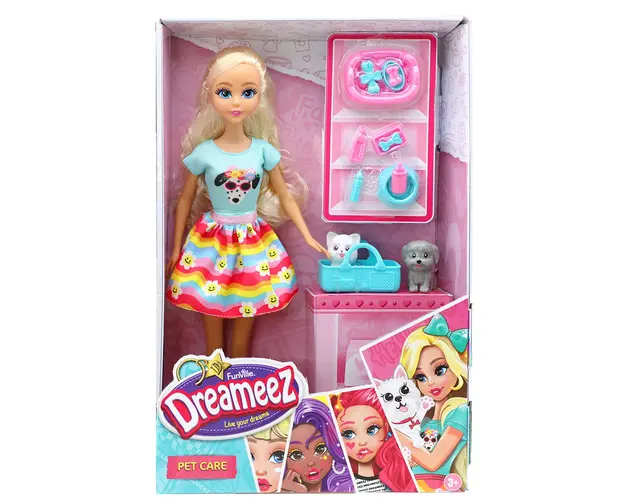 Set de joaca cu papusa si animalute, Dreameez, Pet Care