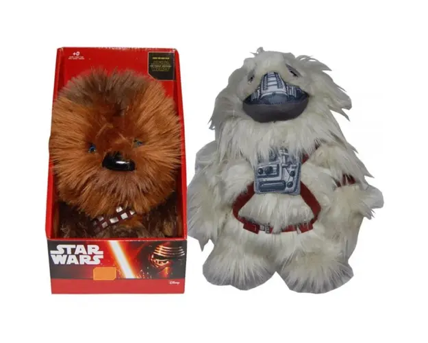 Set 2 jucarii de plus, Play by Play, Chewbacca, 21 cm si Moroff, Star Wars, 27 cm