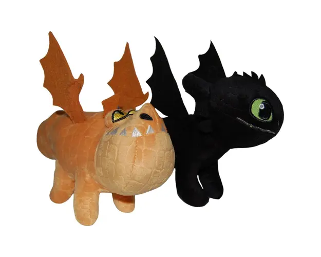 Set 2 jucarii de plus, Whitehouse Leisure, Toothless 25 cm si Meatlug 21 cm