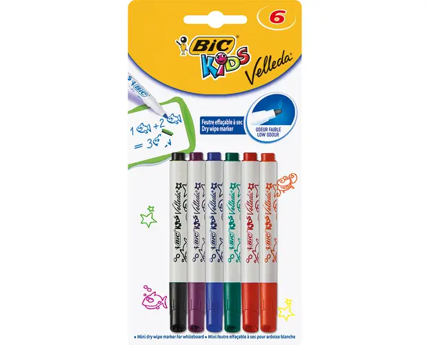 Carioci asortate Velleda Kids Bic, 6 culori