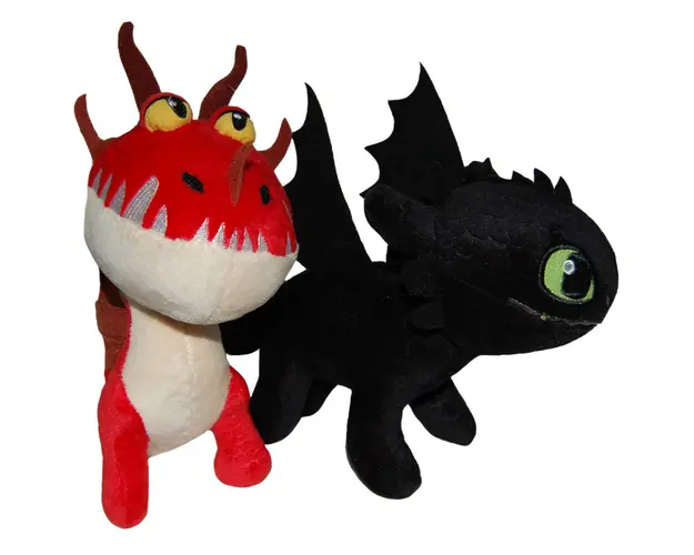 Set 2 jucarii de plus, Whitehouse Leisure, Toothless 25 cm si Monstrous Nightmare 20 cm