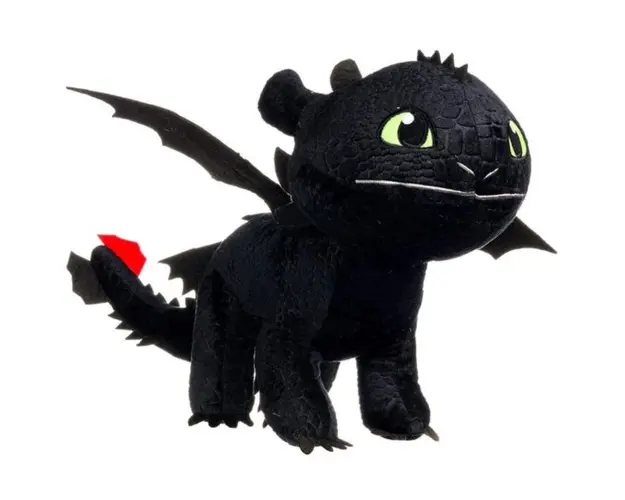 Jucarie de plus, Whitehouse Leisure, Toothless Dragons, Negru, 40 cm