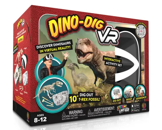 Kit stem interactiv VR, Abacus Brands, Descopera dinozaurii in realitate virtuala