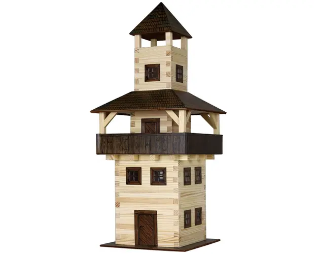 Set de constructie arhitectura, Walachia, Turn, 276 piese din lemn