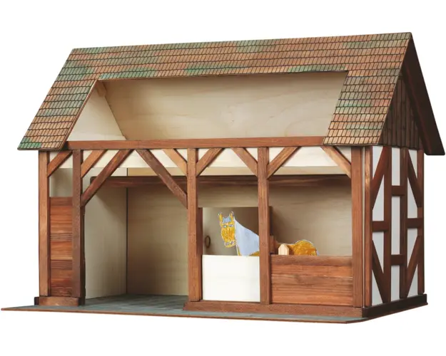 Set de constructie arhitectura, Walachia, Grajdul animalelor, 154 piese din lemn