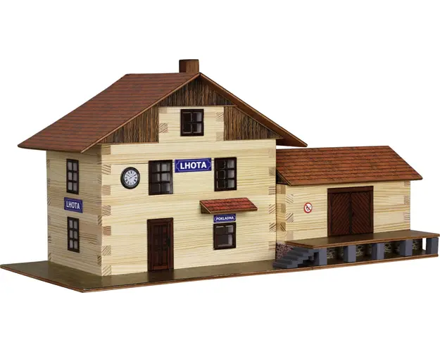 Set de constructie arhitectura, Walachia, Gara, 213 piese din lemn