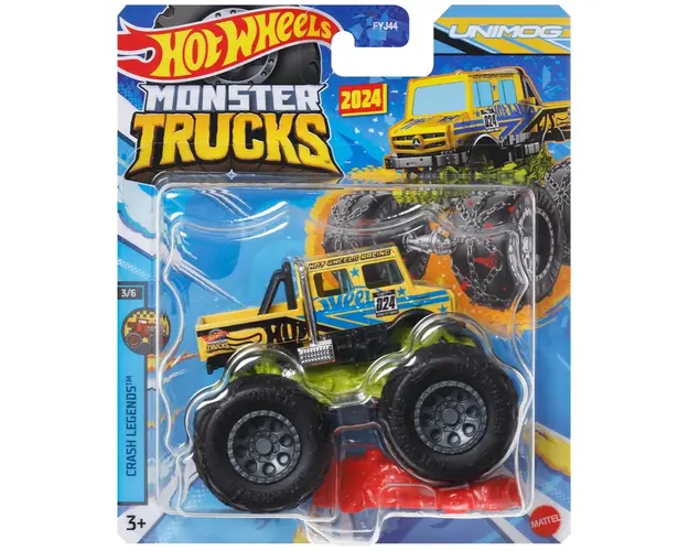 Masinuta Hot Wheels Monster Truck, Crash Legends, Unimog, HTM39