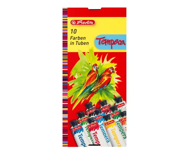 Set acuarele tempera Herlitzm 10 culori, 16 ml