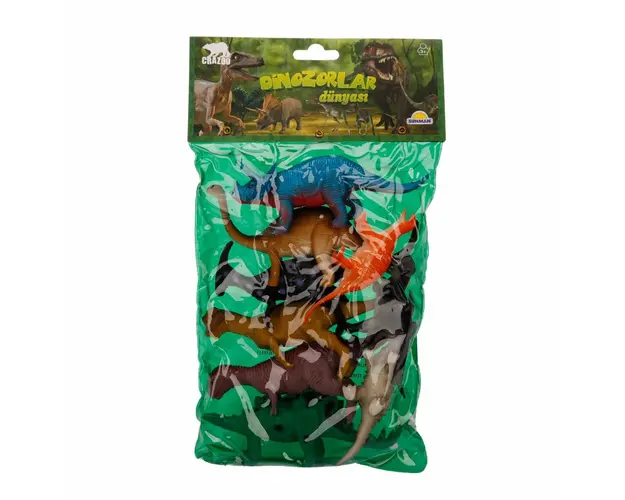 Set figurine dinozauri in punga mare, Crazoo, 9 buc