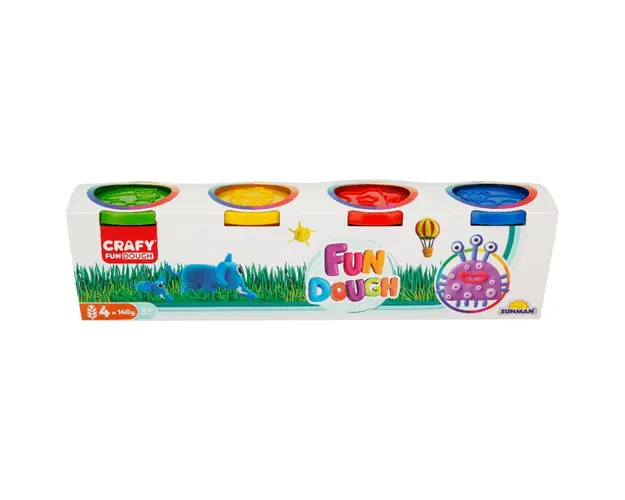 Set plastilina cu 4 culori, Crafy Fun, 560 g 