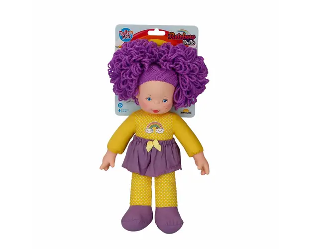 Papusa cu par violet, Dollz n More, Rainbow, 35 cm