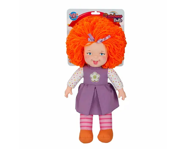 Papusa Rainbow Dolls, Dollz n More, cu par portocaliu, 45 cm
