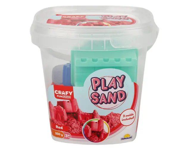 Nisip de modelat, Crafy, Rosu, 350 g