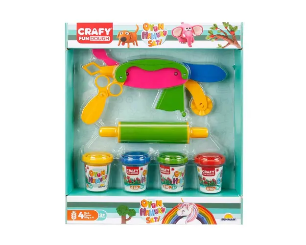 Set plastilina cu 6 piese de modelat, Crafy, 200 g, Verde