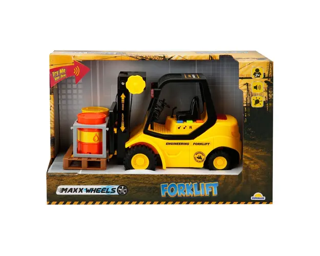 Stivuitor cu butoaie lumini si sunete, Maxx Wheels, 1:16, 24 cm, WY692A