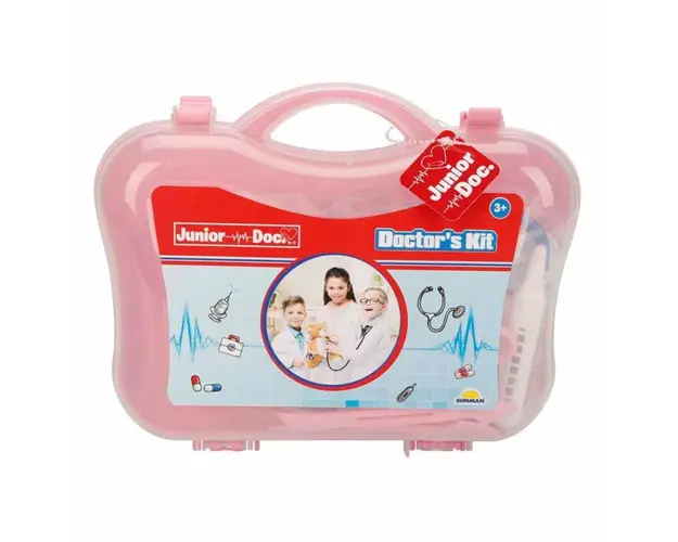 Set de joaca in gentuta, Junior Doc, Trusa de doctor, Roz