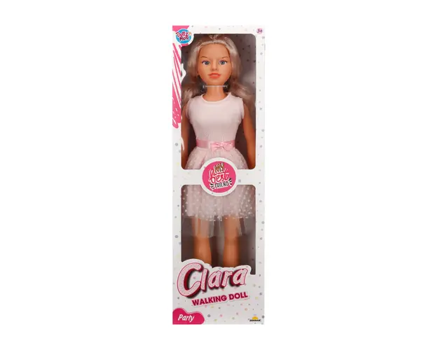 Papusa Clara in tinuta de petrecere, Dollz n More, cu rochie roz, 80 cm