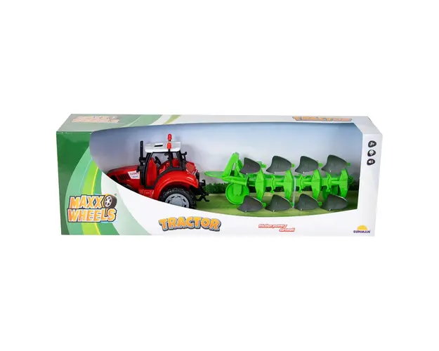 Tractor cu plug, Maxx Wheels, Farmer Toys