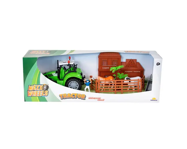 Set de joaca tractor si mini ferma, Maxx Wheels, Farmer Toys