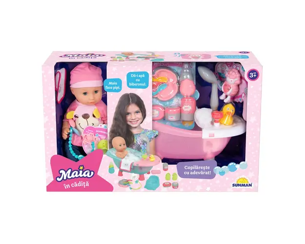 Set de joaca cu papusa Maia in cadita