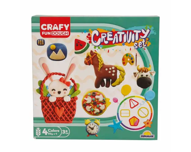 Set de modelare cu diverse forme, Crafy, 12 piese